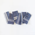 Aden Cotton Dinner Napkin Navy with Natural Set of 6