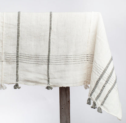 Ribbons Cotton Tablecloth Grey 96 x 54