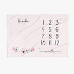 30 x 40 Personalized Name Baby Months Blanket