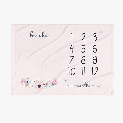 30 x 40 Personalized Name Baby Months Blanket