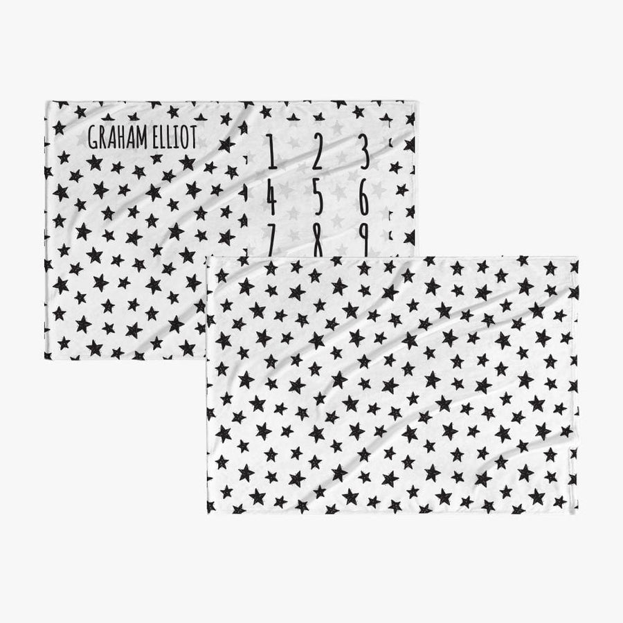 30 x 40 Stars Personalized Baby Months Blanket w Name