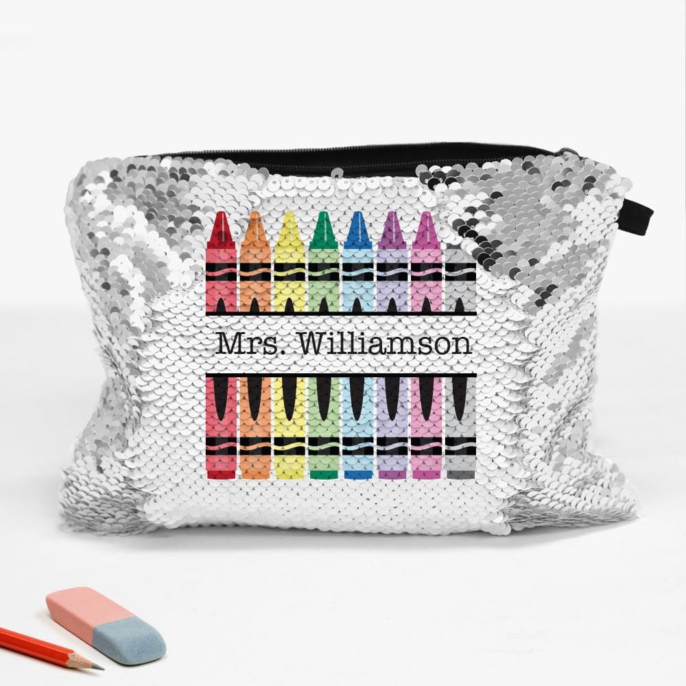 Crayons Personalized Sequin Makeup, Cosmetics, Accessory Bag Secondary image