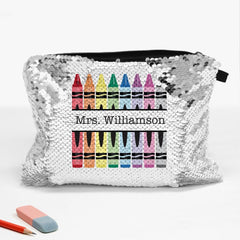 Crayons Personalized Sequin Makeup, Cosmetics, Accessory Bag