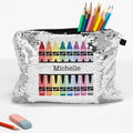 Crayons Personalized Sequin Makeup, Cosmetics, Accessory Bag Default Title