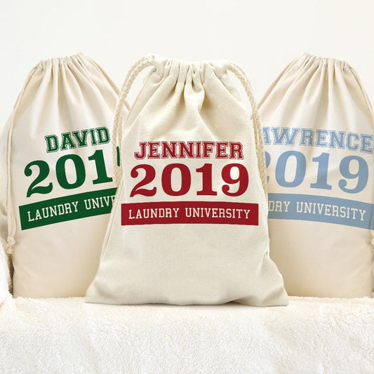 College Custom Large Laundry Drawstring Sack Default Title