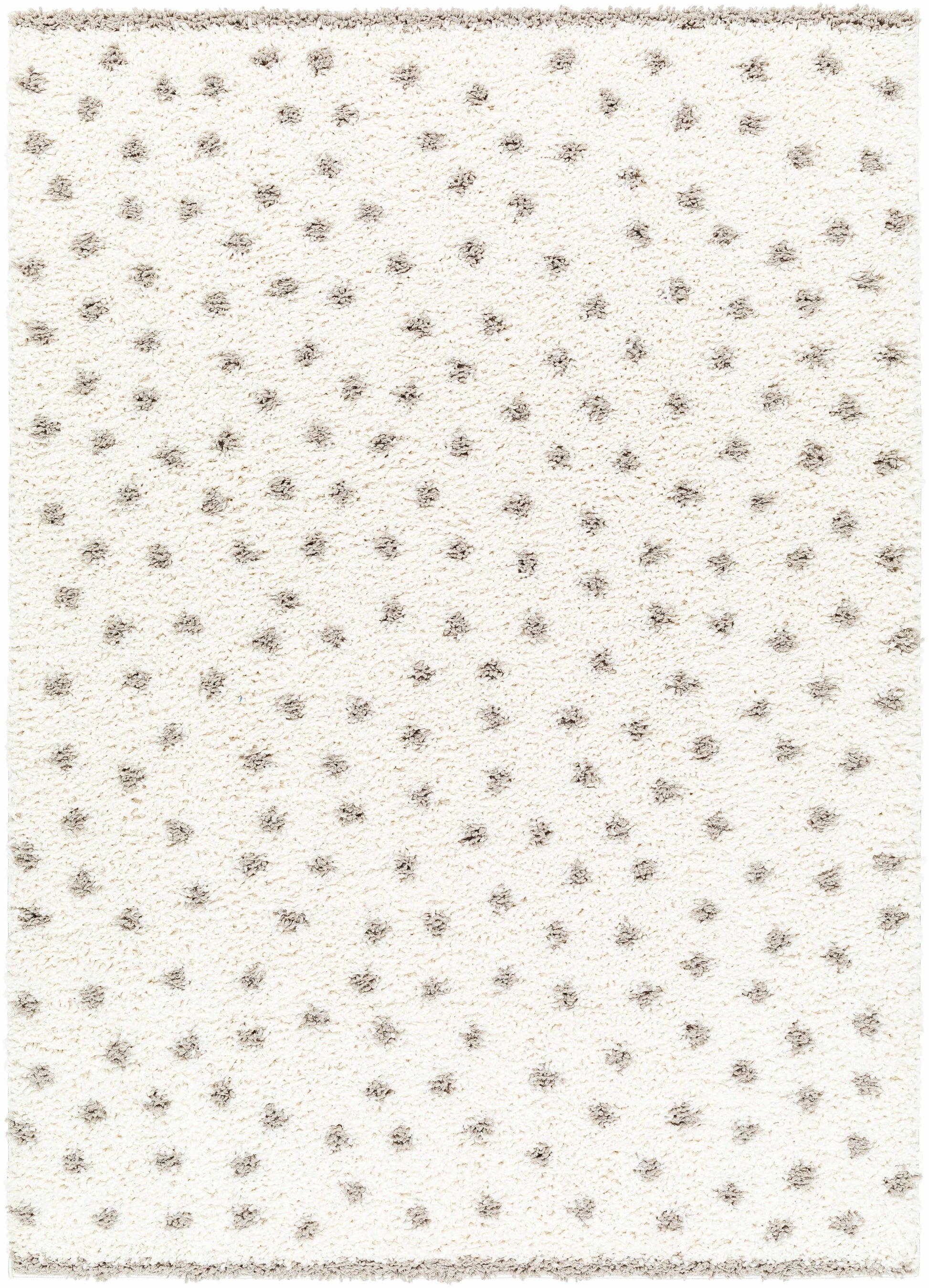 Chaia Dotted Cream & Gray Plush Rug 5'3" x 7' Rectangle