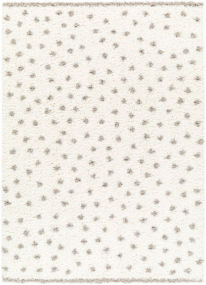 Chaia Dotted Cream & Gray Plush Rug 5'3" x 7' Rectangle