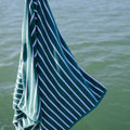 Sea Green Pinstripe Cabana Beach Towel