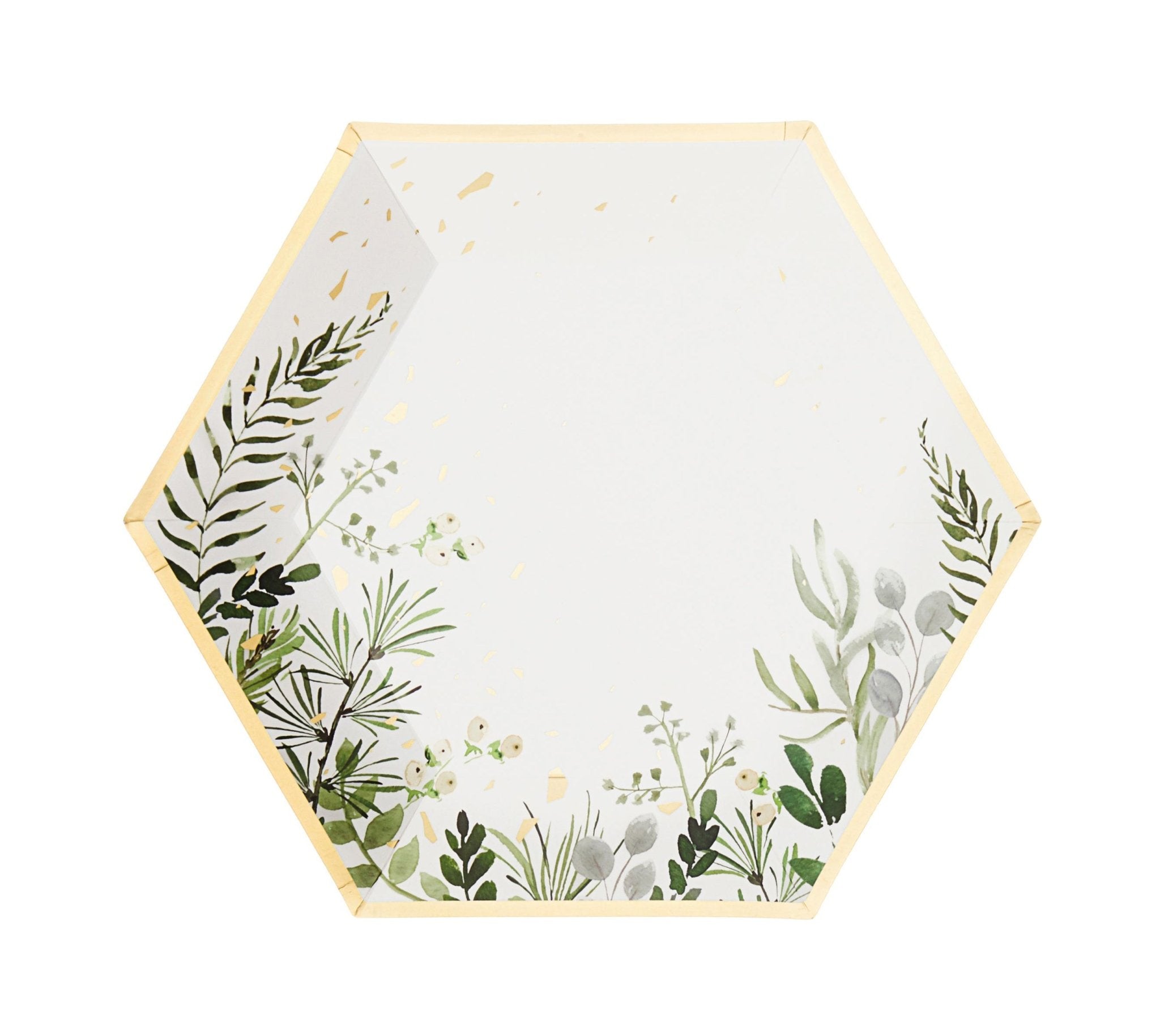 Secret Garden - White Botanicals Large Paper Plates Main image