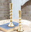 Set of 2 Gold Ball Candle Holders