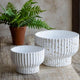 Set of 2 Ribbed Speckled Planters