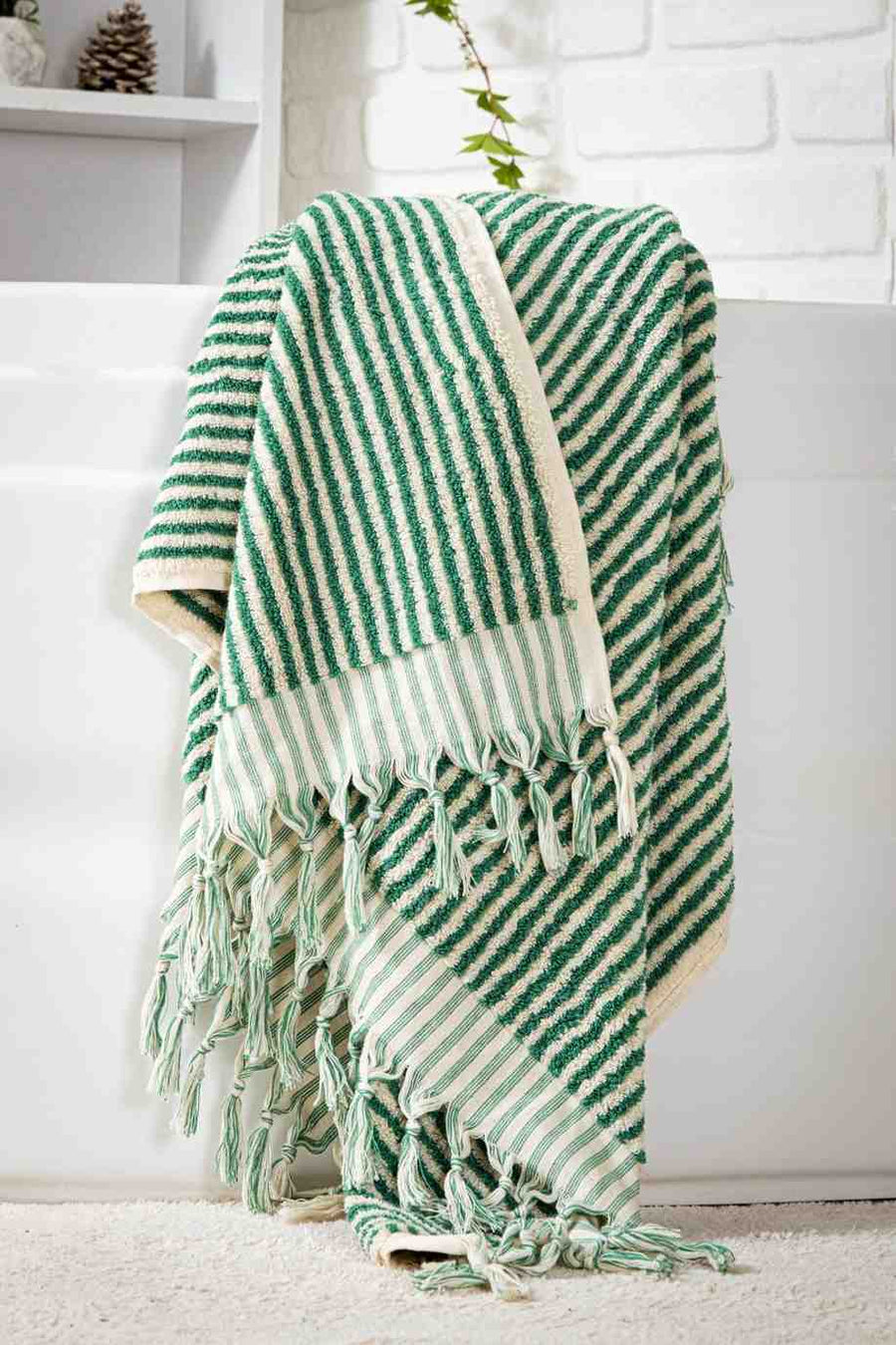 Striped Bath Towel Benetton Green