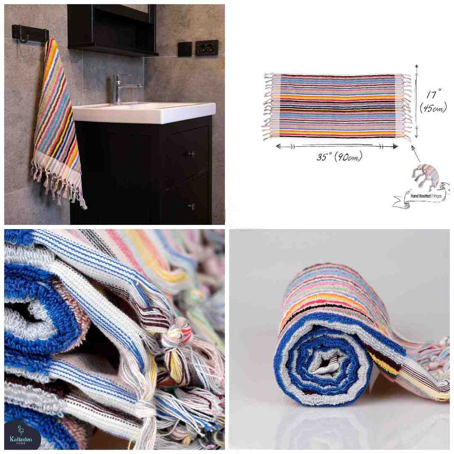 Striped Hand Towel Rainbow