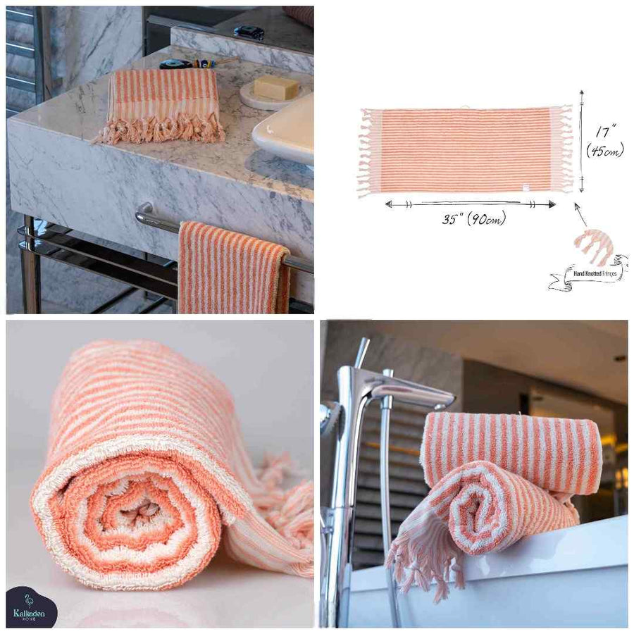 Striped Hand Towel Flamingo