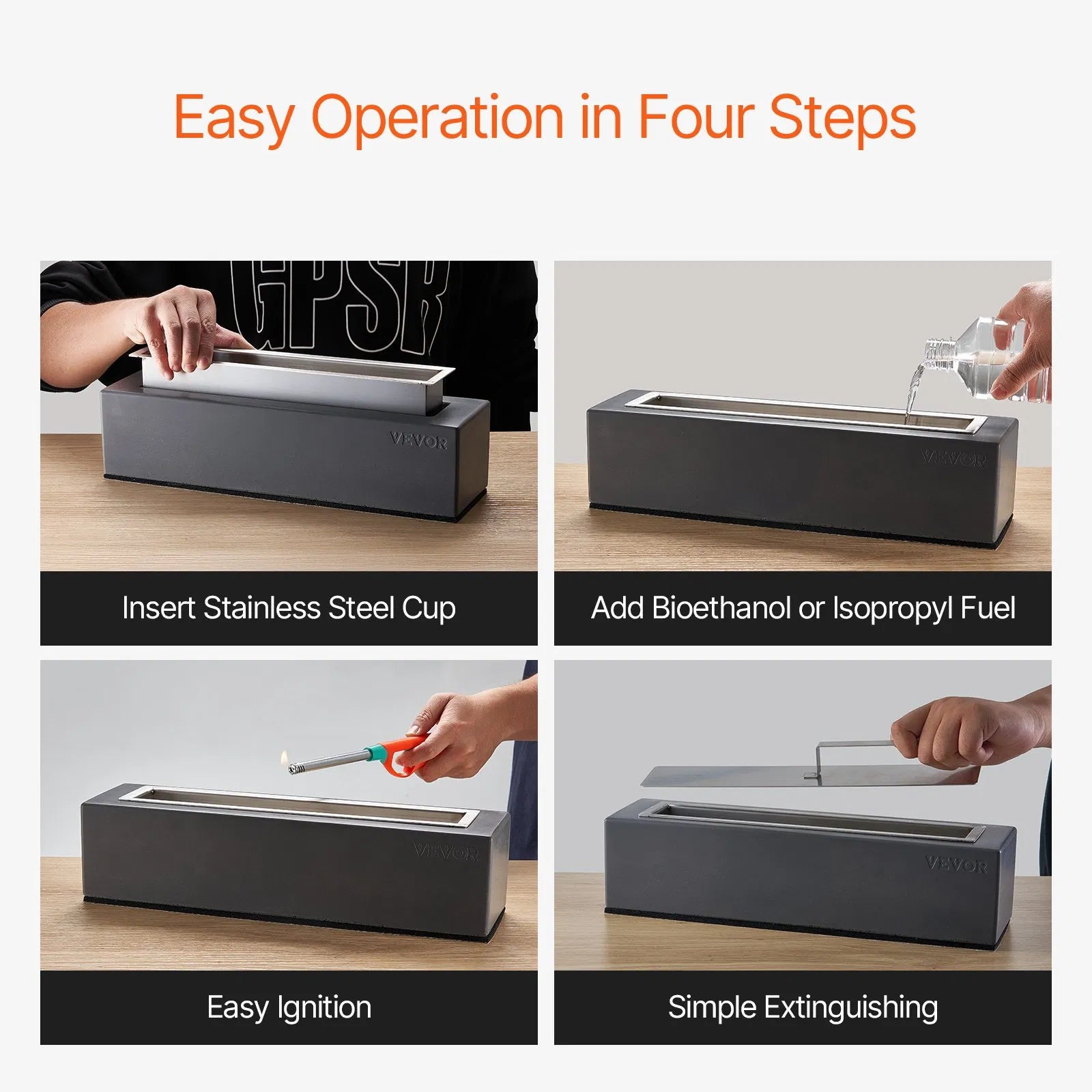 Tabletop Concrete Fire Pit For Indoor or Outdoor