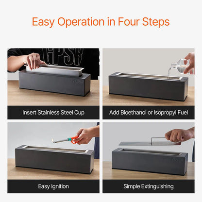 Tabletop Concrete Fire Pit For Indoor or Outdoor