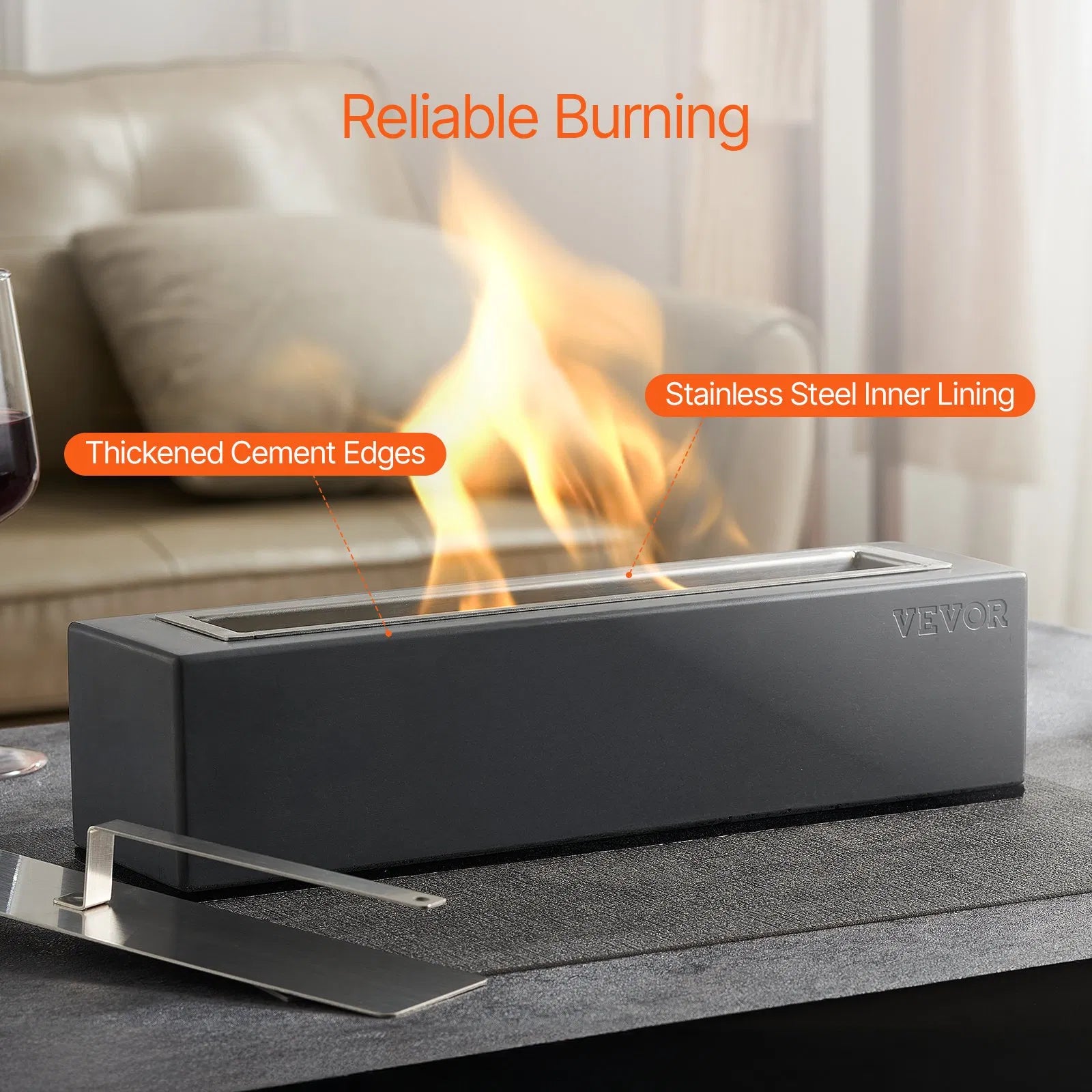 Tabletop Concrete Fire Pit For Indoor or Outdoor