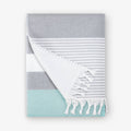 Teal & Gray Cape Cod Turkish Towel