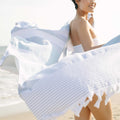 Teal & Gray Cape Cod Turkish Towel