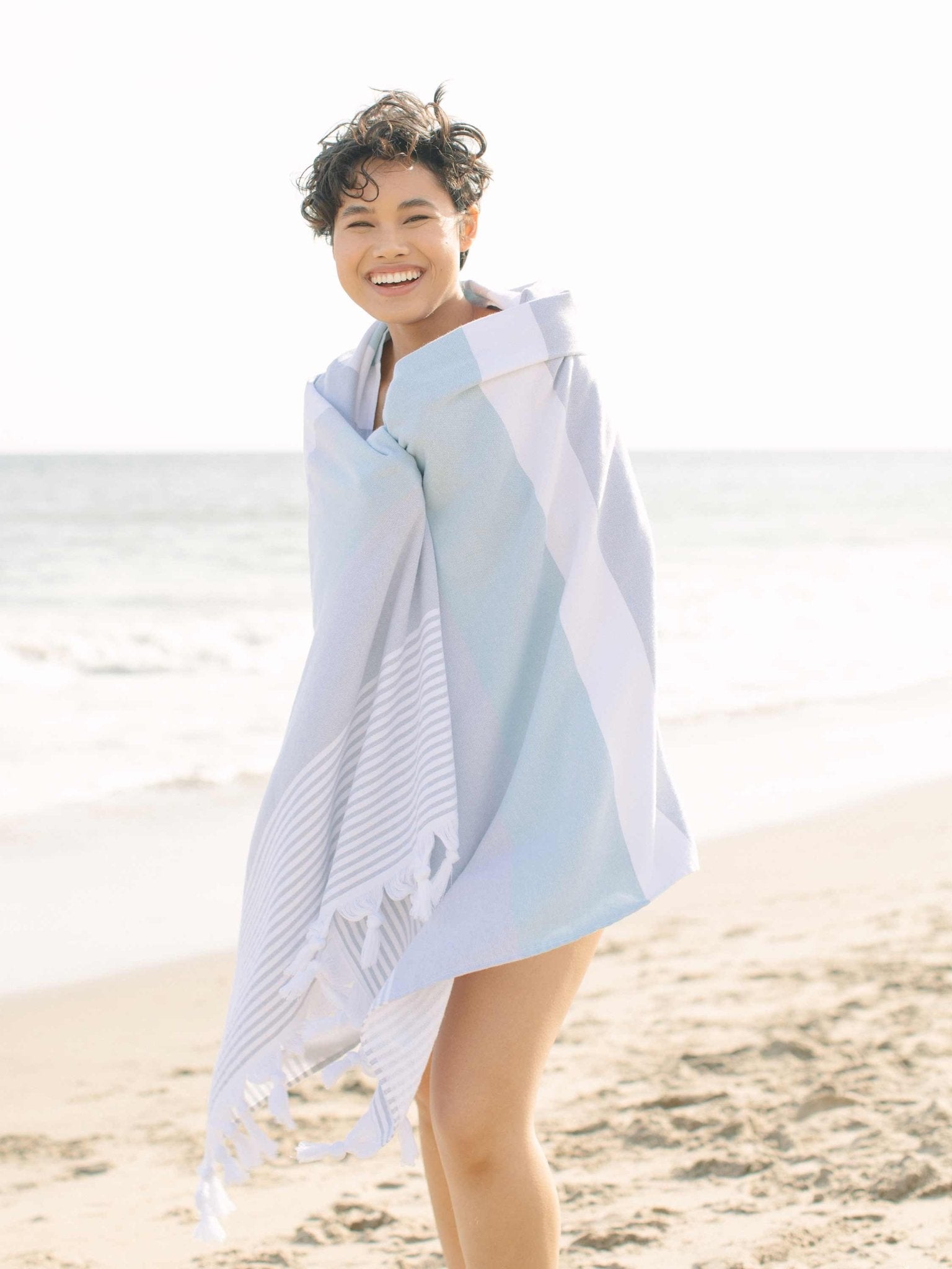 Teal & Gray Cape Cod Turkish Towel Secondary image