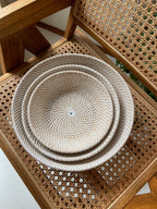 Tiga Woven Nesting Bowls White