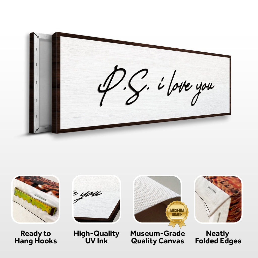 Valentine P.S. I Love You Typography Sign