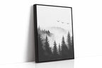 Misty Woodland Reverie Black Framed Canvas