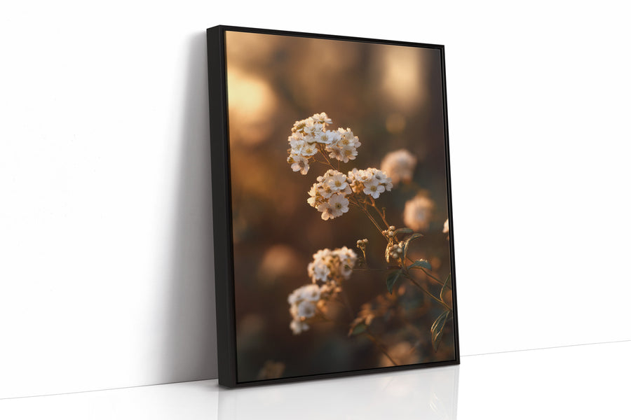 In the Glow of Petal Promises Black Framed Canvas