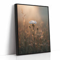 A Single Bloom In Sunrise's Embrace Black Framed Canvas