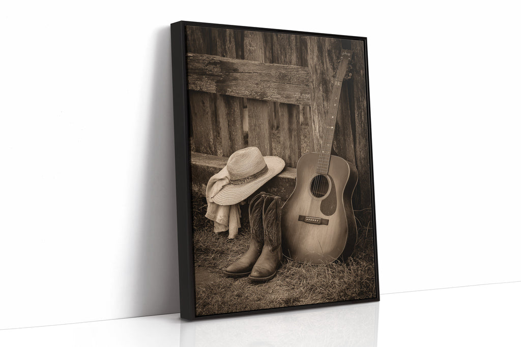 Echoes of Sunlit Retreats Black Framed Canvas