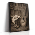 Echoes of Sunlit Retreats Black Framed Canvas