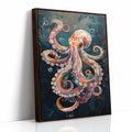 Oceanic Whirl of Dreams Brown Framed Canvas