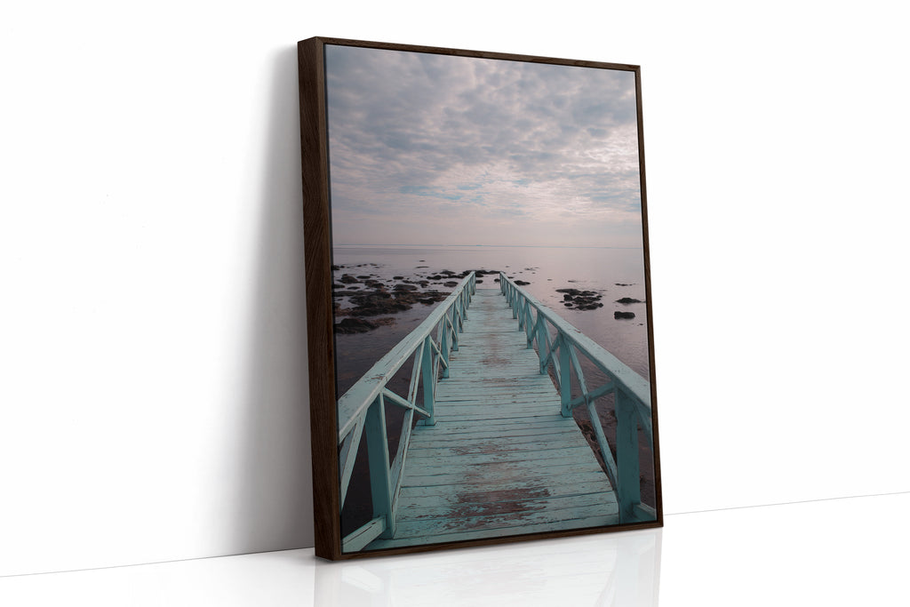 Pathway to Quiet Horizons Brown Framed Canvas