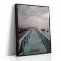 Pathway to Quiet Horizons Brown Framed Canvas