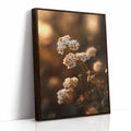 In the Glow of Petal Promises Brown Framed Canvas