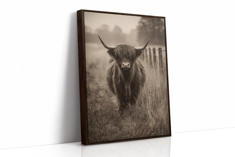 Guardian of the Misty Meadow Brown Framed Canvas