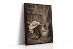 Echoes of Sunlit Retreats Brown Framed Canvas