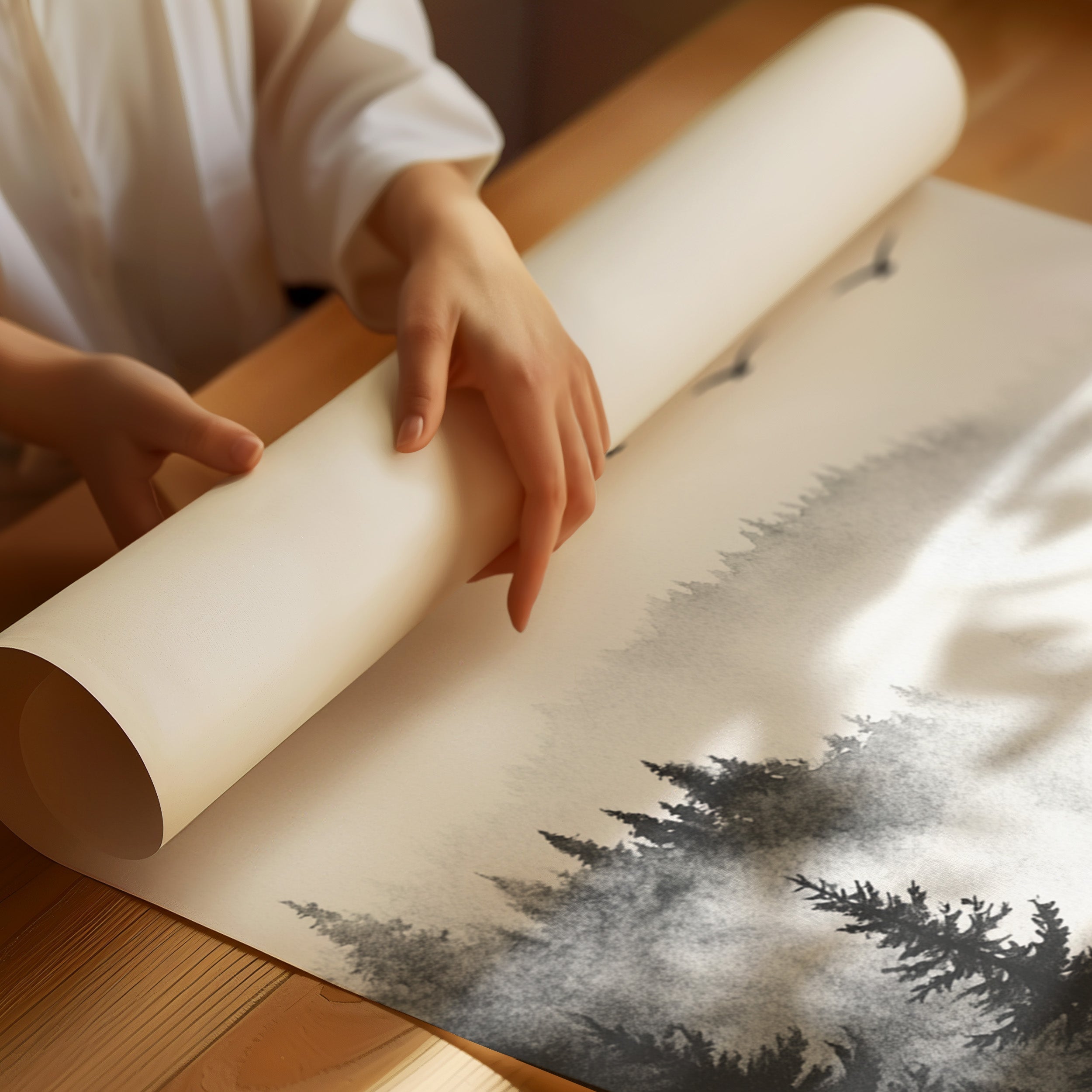 Misty Woodland Reverie Matte Poster