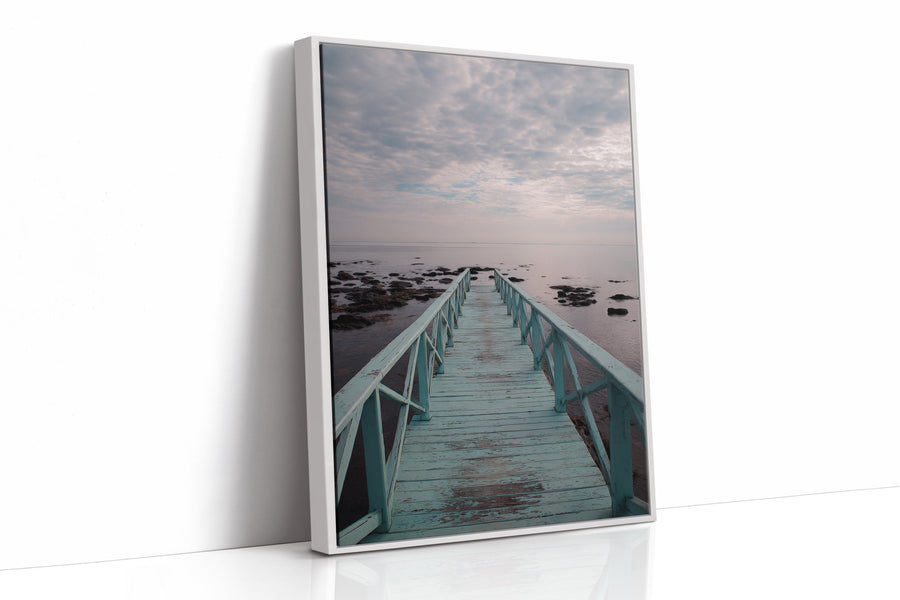 Pathway to Quiet Horizons White Framed Canvas