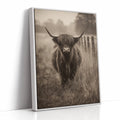 Guardian of the Misty Meadow White Framed Canvas