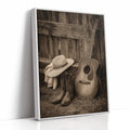 Echoes of Sunlit Retreats White Framed Canvas