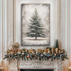 Vintage Pine Tree Christmas Wall Art III