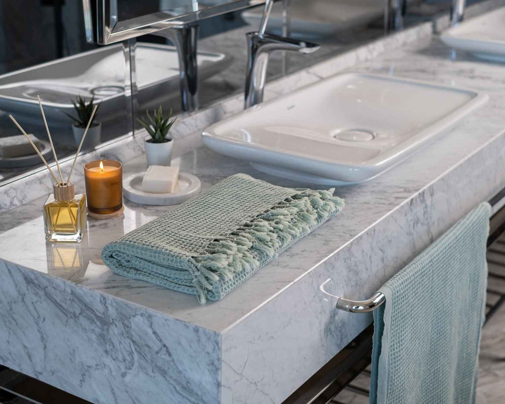 Waffle Turkish Towel Pistachio Bath&Hand Towel(Set)