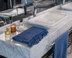 Waffle Turkish Towel Dark Blue Bath&Hand Towel(Set)
