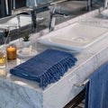 Waffle Turkish Towel Dark Blue Bath&Hand Towel(Set)