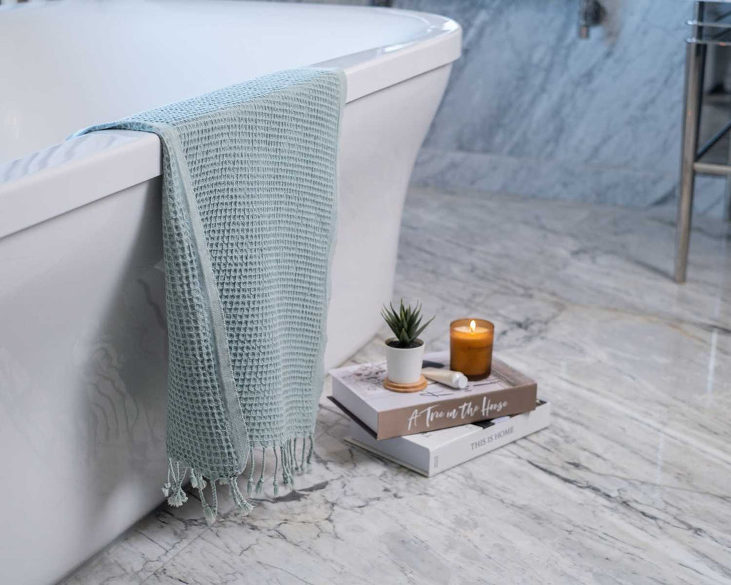 Waffle Turkish Towel Pistachio Hand Towel
