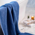 Waffle Turkish Towel Dark Blue Bath Towel