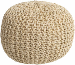 Watseka Jute Knitted Pouf 20" x 20" x 14" Round
