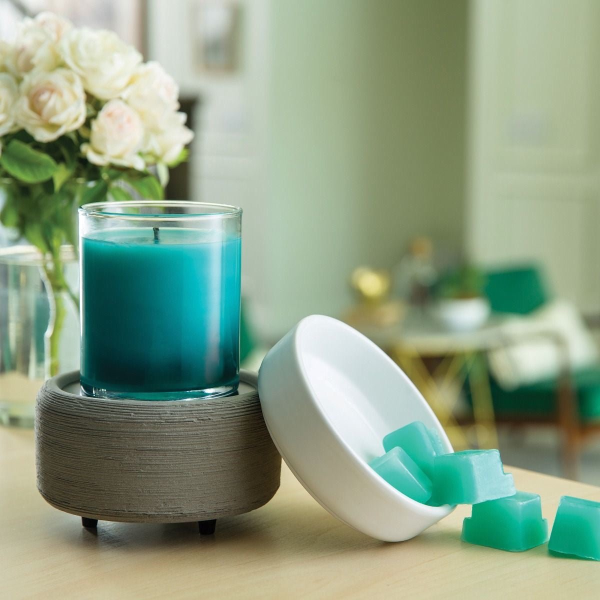 White & Concrete 2-in-1 Candle Warmer Secondary image