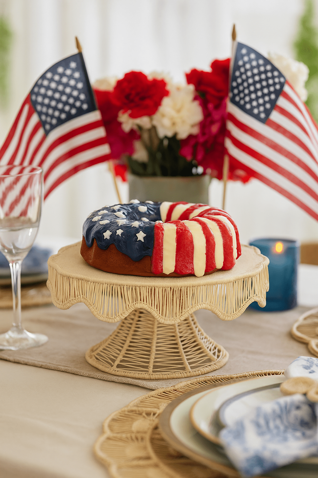 Woven Scallop Round Handwoven Iraca Cake Stand Secondary image